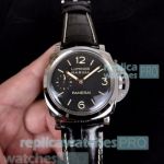 Buy Online Copy Panerai Luminor Marina Black Dial Black Leather Strap Watch